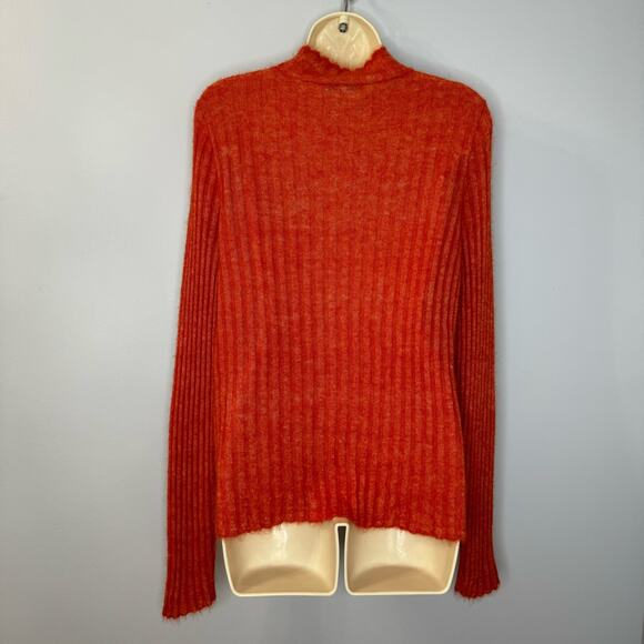 Madewell Alpaca-Blend Mockneck Sweater Wild Poppy Red Orange supersoft XXL - Picture 6 of 11